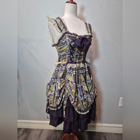 Metamorphose Mini Dress Size Small Purple Patterned In Excellent Condition - Picture 4 of 6